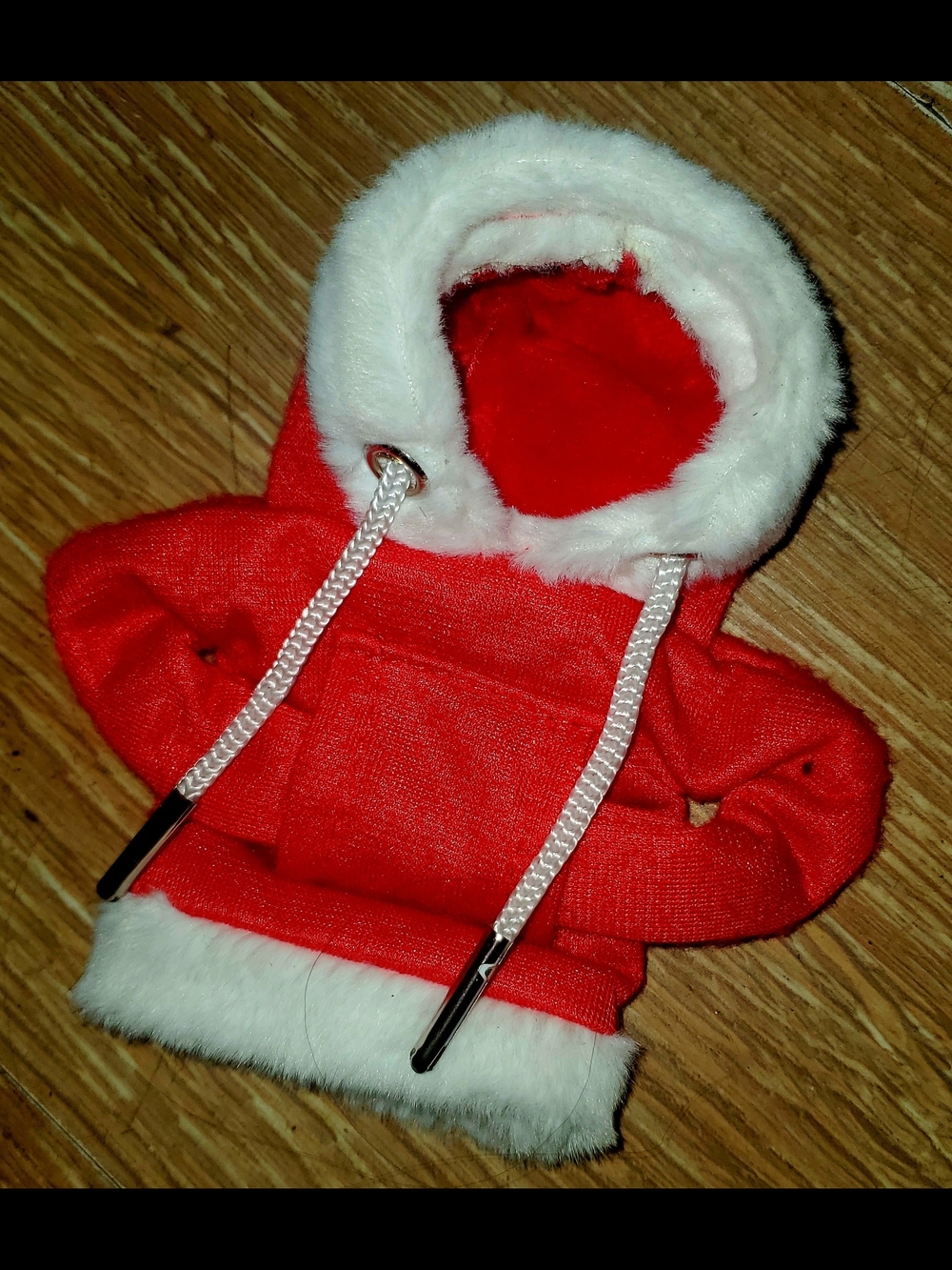 Red & White Faux Fur Trim Gear Shifter Hoodie Car Accessory